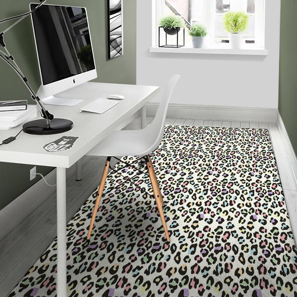 Pastel Leopard Print Pattern Floor Mat-grizzshop