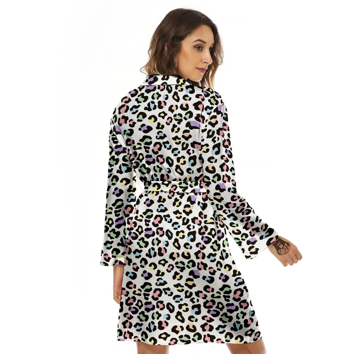 Pastel Leopard Print Pattern Women's Robe-grizzshop