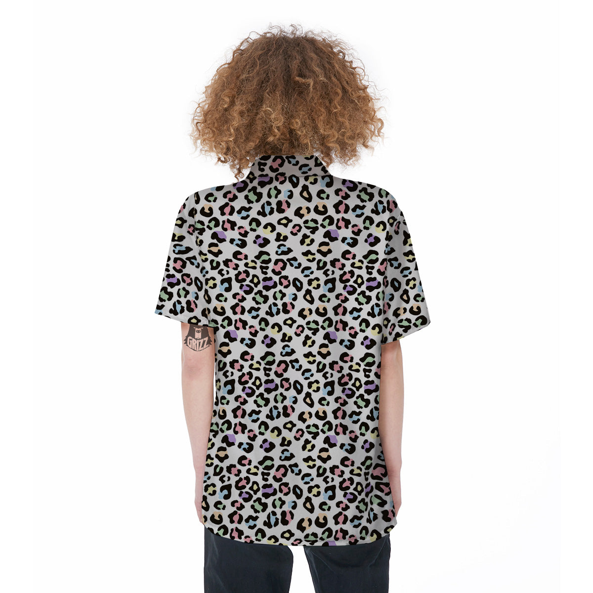 Pastel Leopard Print Pattern Women's Short Sleeve Shirts-grizzshop