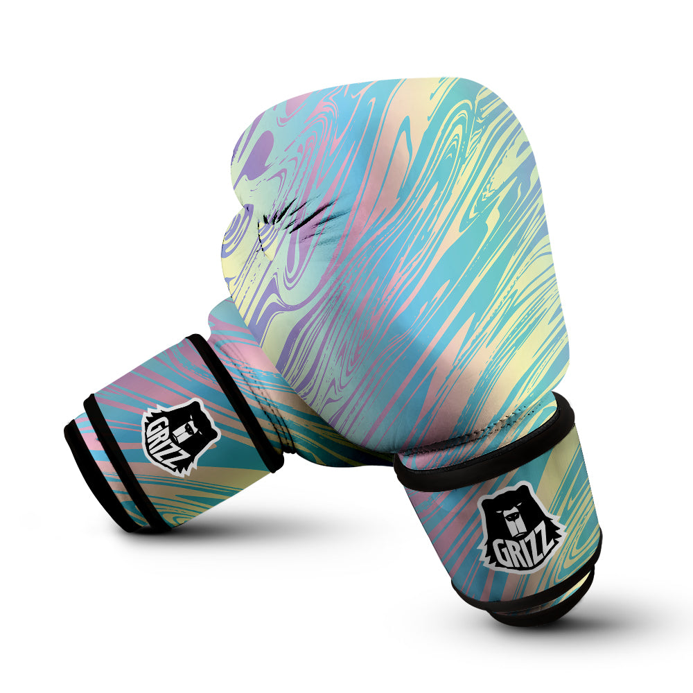 Pastel Liquid Marble Holographic Print Boxing Gloves-grizzshop