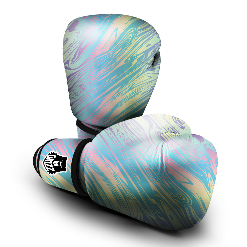 Pastel Liquid Marble Holographic Print Boxing Gloves-grizzshop