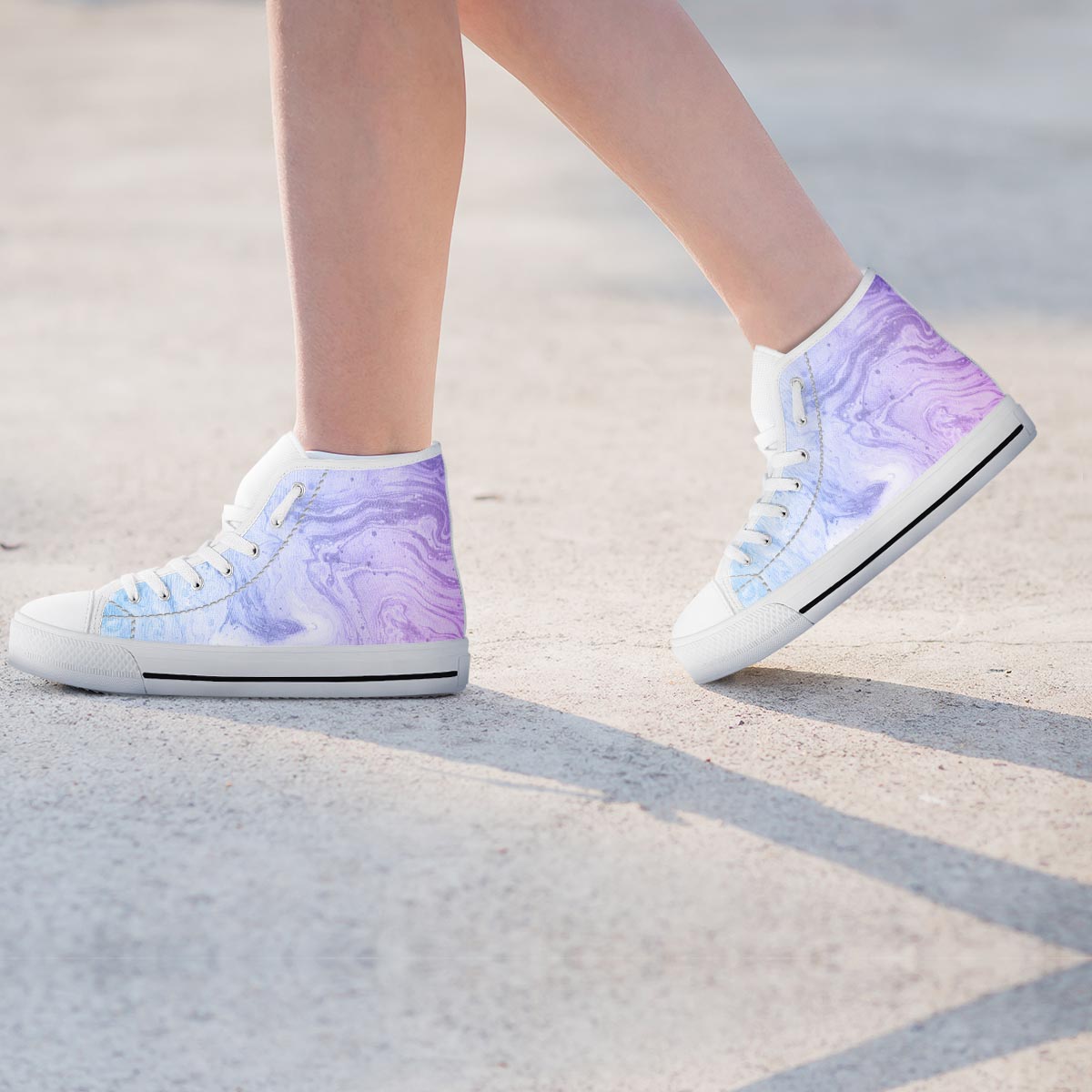 Pastel Marble Women's High Top Shoes-grizzshop