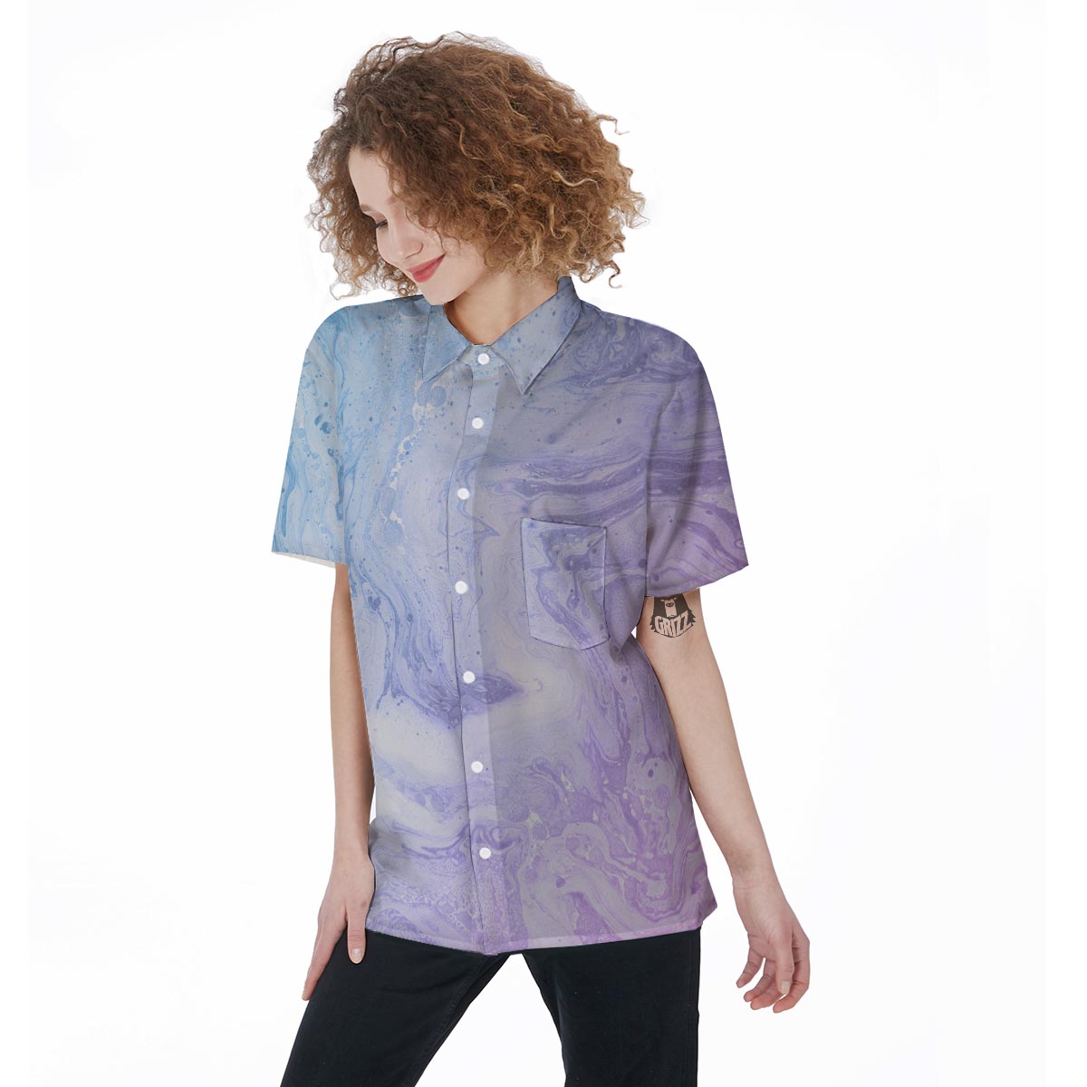 Pastel Marble Women's Short Sleeve Shirts-grizzshop