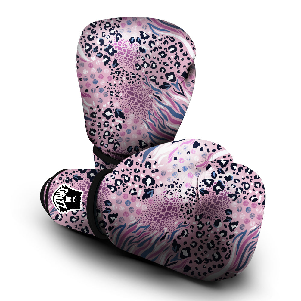Pastel Mix Animal Skin Print Boxing Gloves-grizzshop
