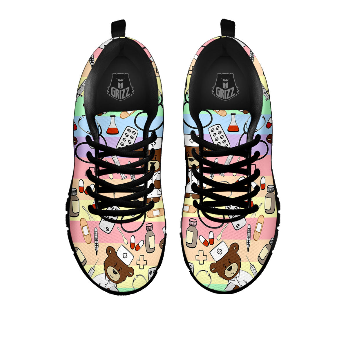 Pastel Teddy Bear Nurse - Sneakers-grizzshop