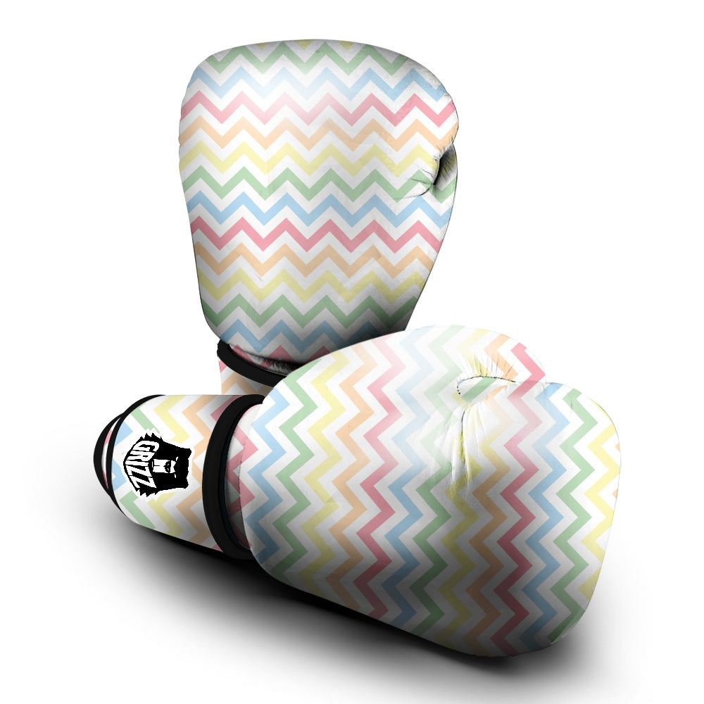 Pastel Zigzag Print Pattern Boxing Gloves-grizzshop