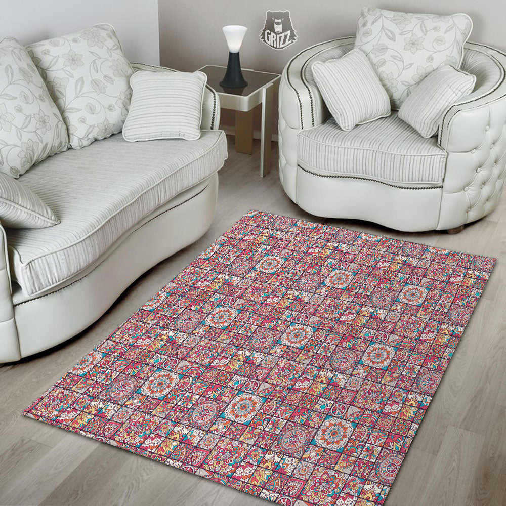 Patchwork Bohemian Print Pattern Floor Mat-grizzshop
