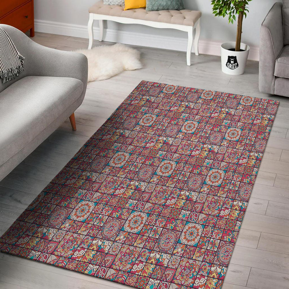 Patchwork Bohemian Print Pattern Floor Mat-grizzshop
