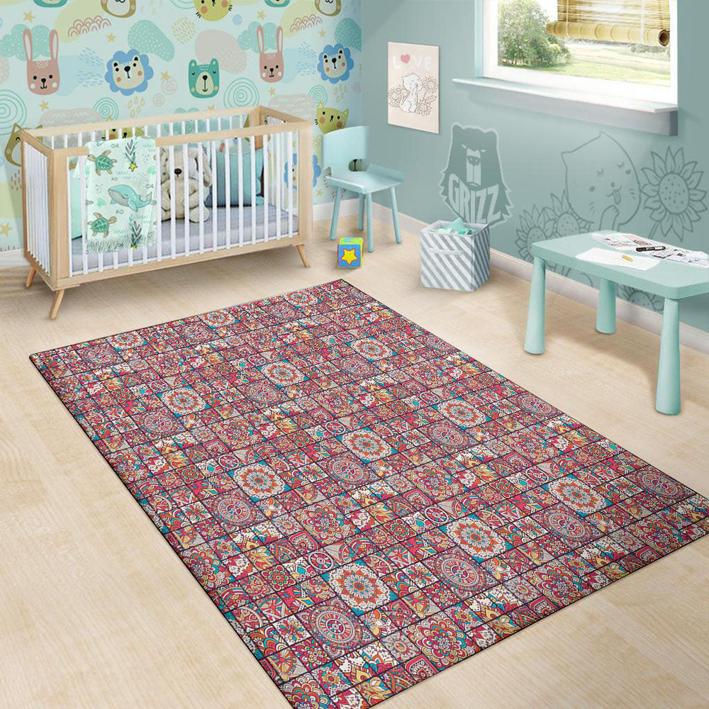 Patchwork Bohemian Print Pattern Floor Mat-grizzshop
