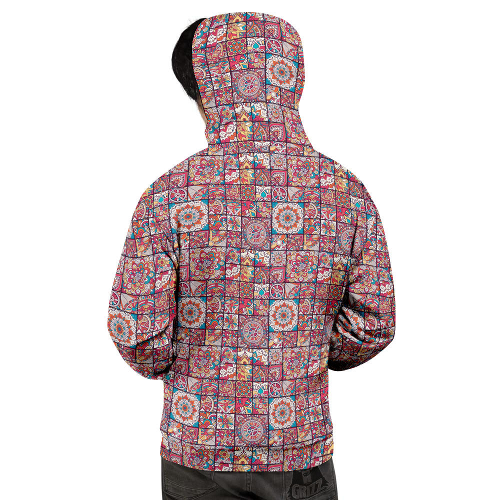 Patchwork Bohemian Print Pattern Men's Hoodie-grizzshop