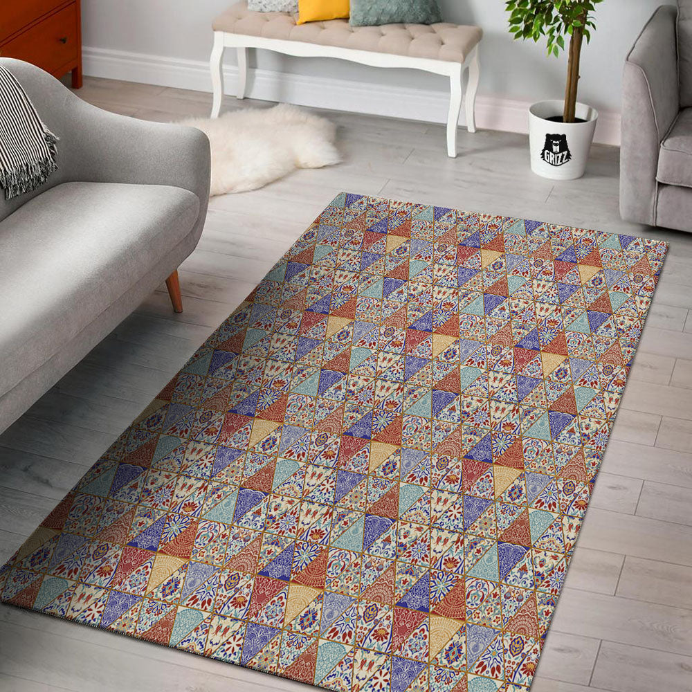 Patchwork Boho Mandala Print Pattern Floor Mat-grizzshop
