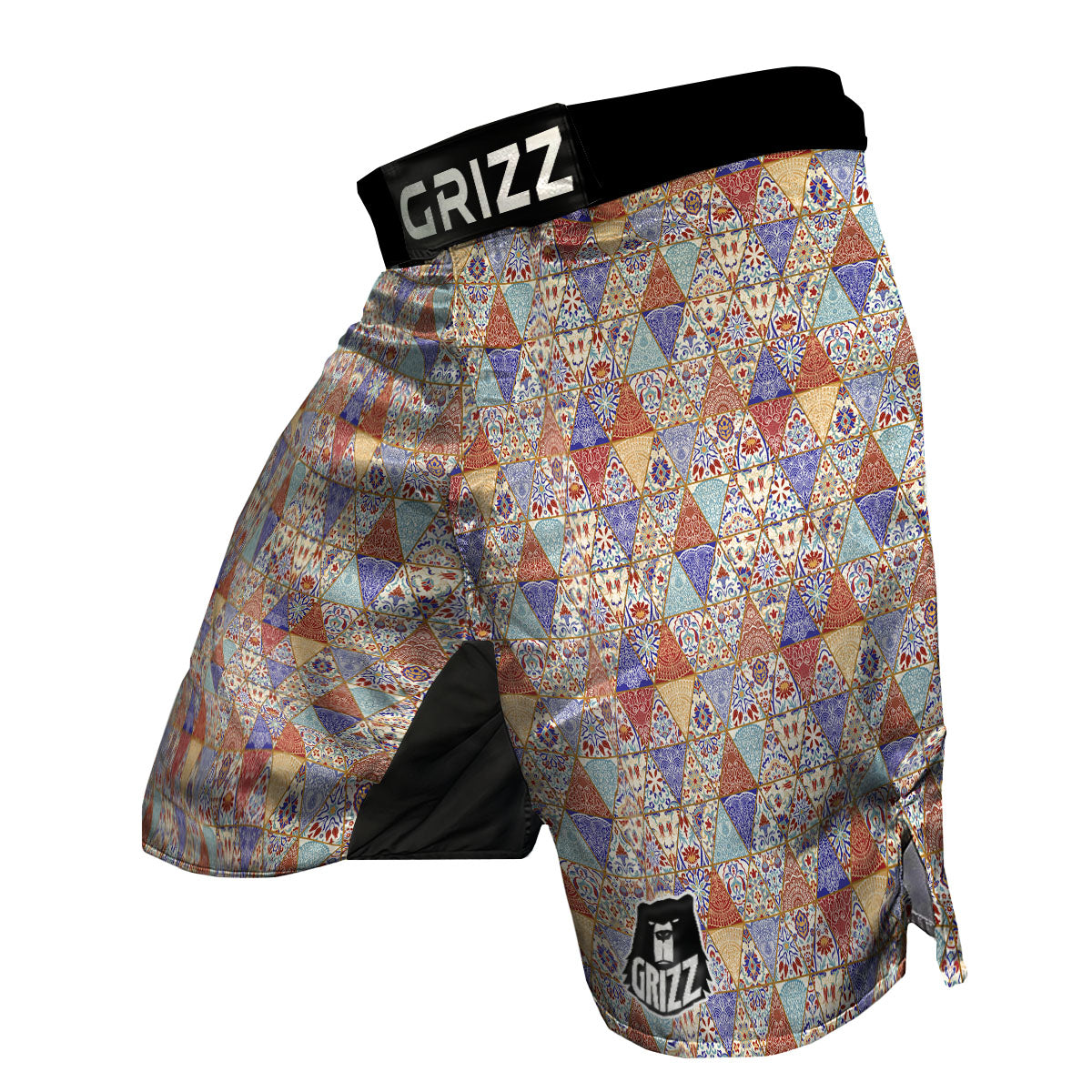 Patchwork Boho Mandala Print Pattern MMA Shorts-grizzshop