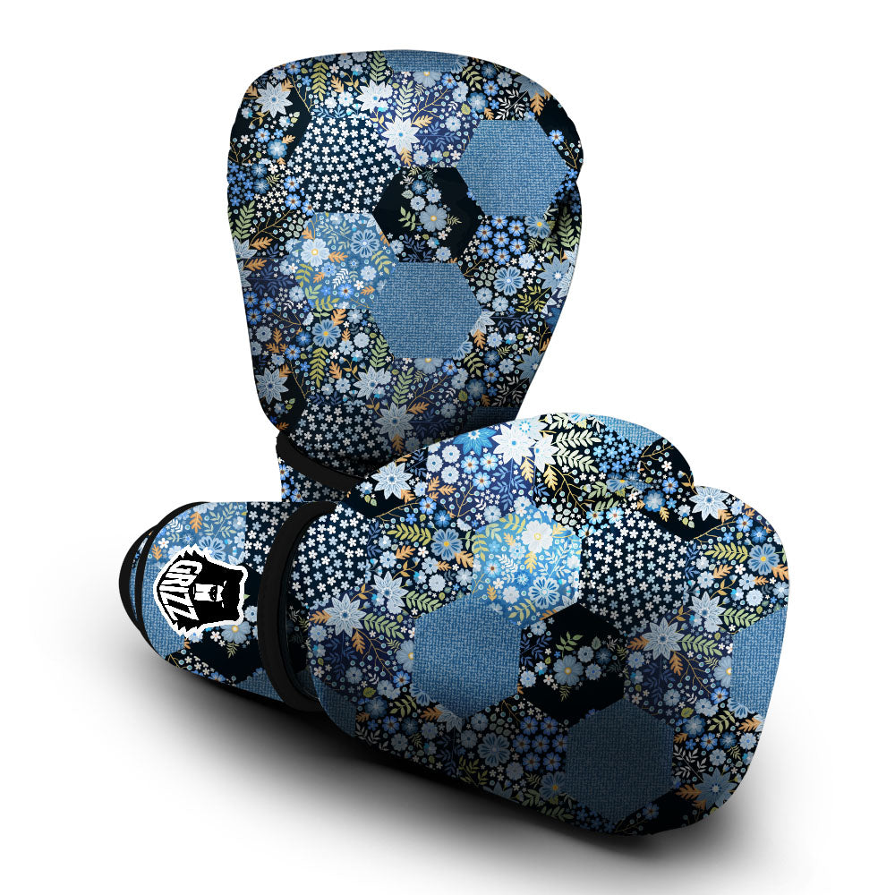 Patchwork Ethnic Floral Print Pattern Boxing Gloves-grizzshop
