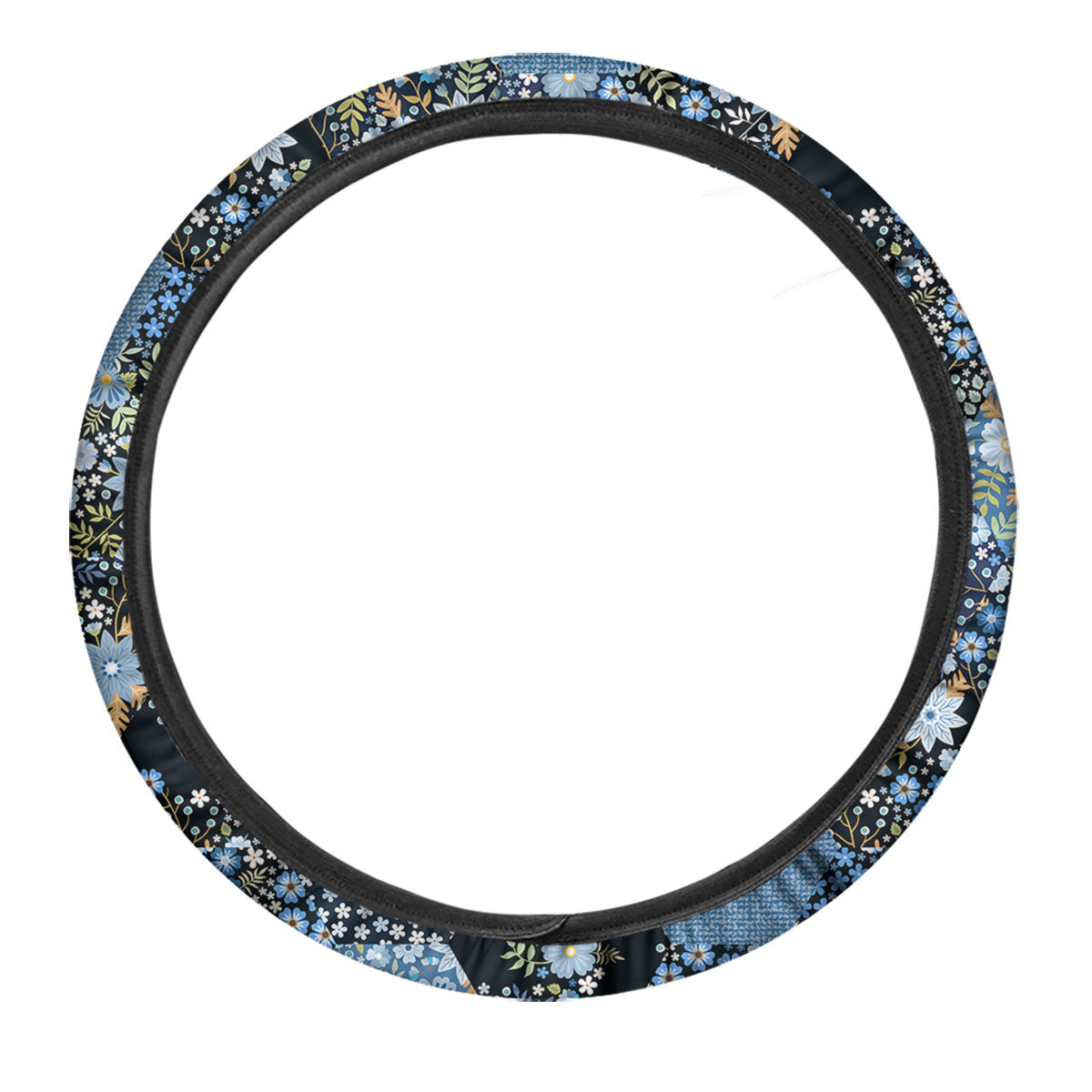 Patchwork Ethnic Floral Print Pattern Car Steering Wheel Cover-grizzshop