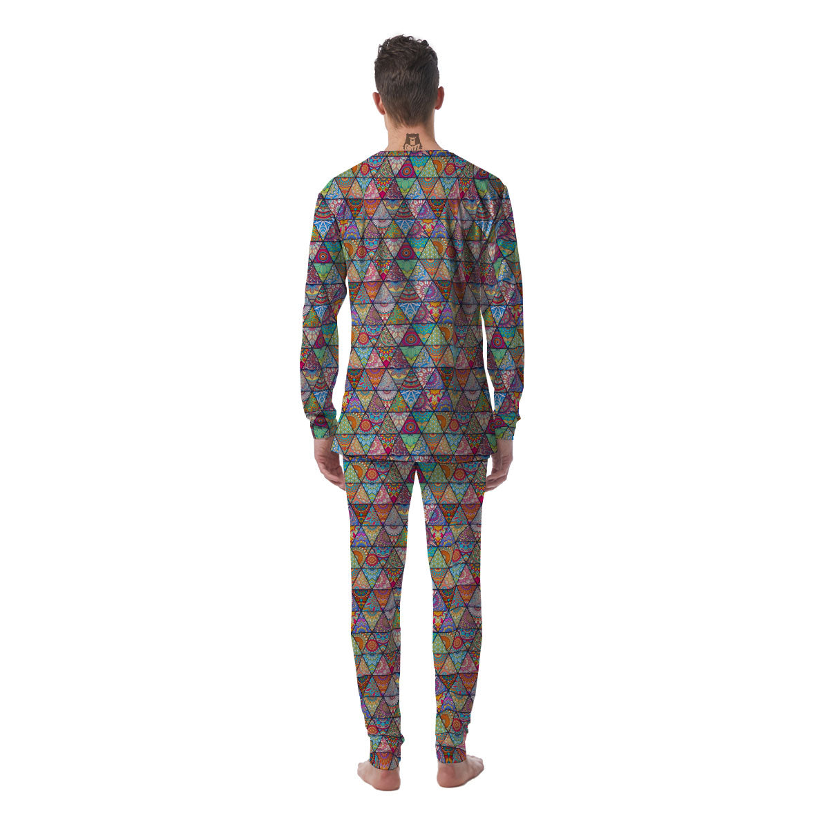 Patchwork Ethnic Mandala Print Pattern Men's Pajamas-grizzshop