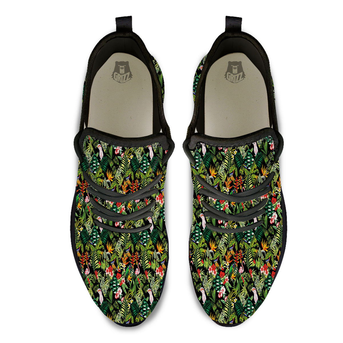Patchwork Exotic Print Pattern Black Athletic Shoes-grizzshop