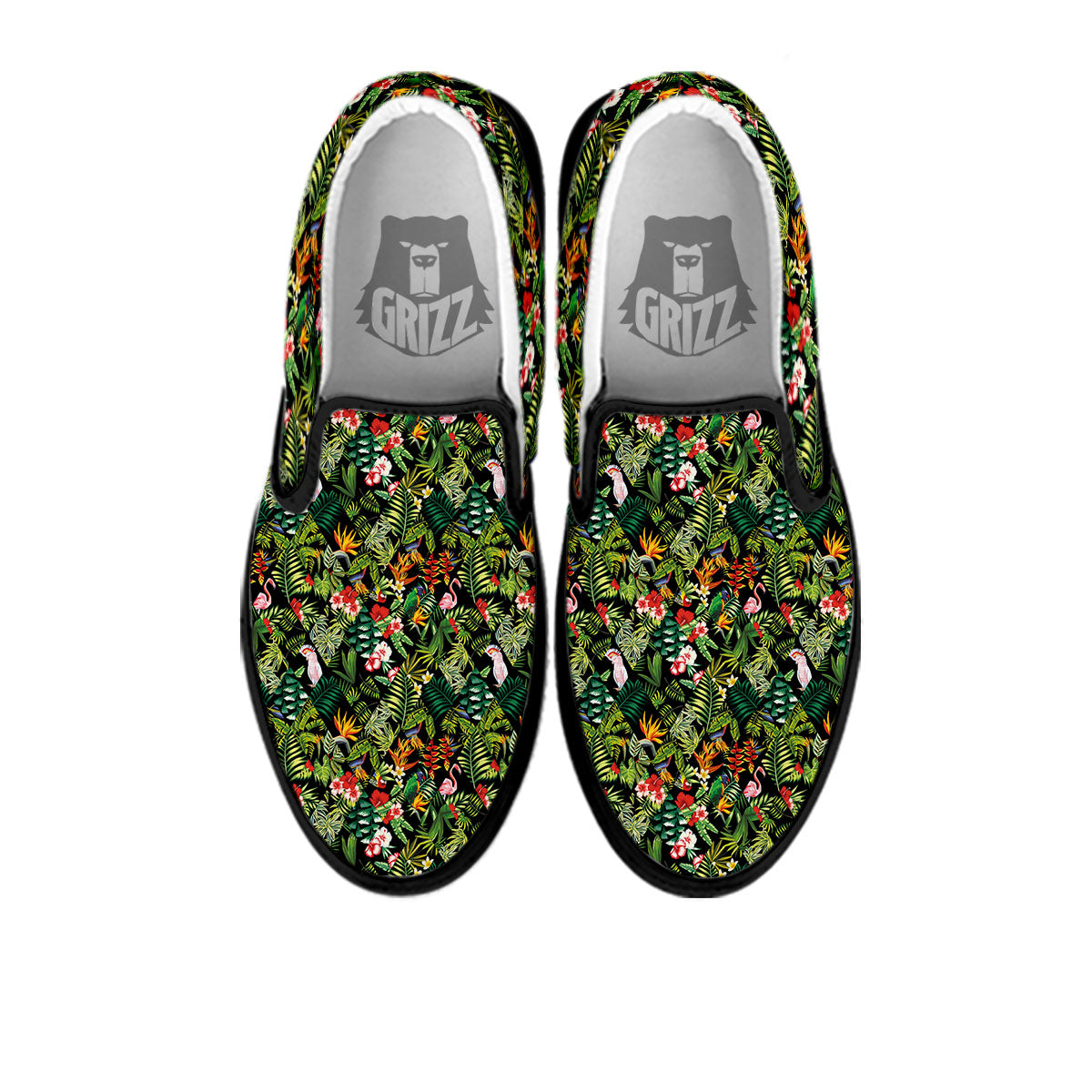 Patchwork Exotic Print Pattern Black Slip On Shoes-grizzshop