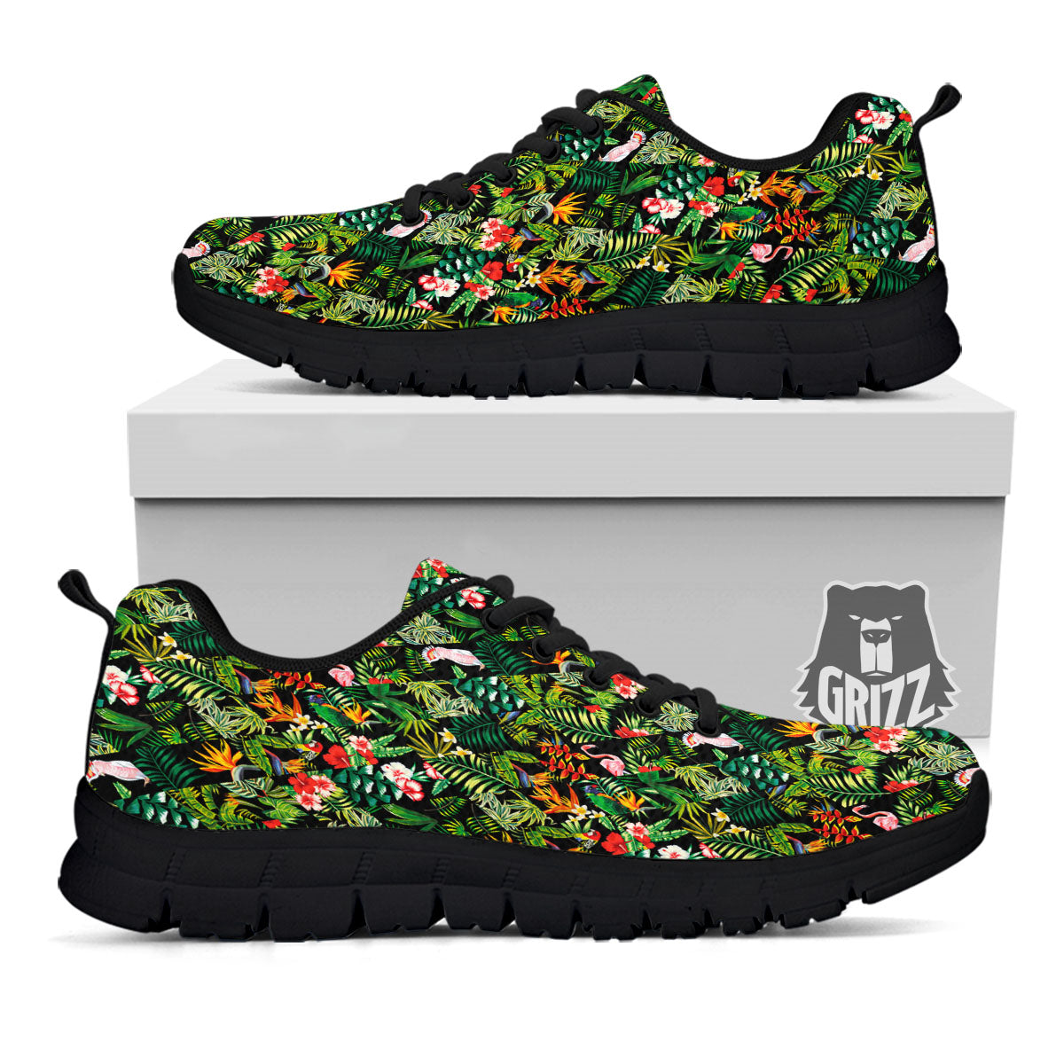 Patchwork Exotic Print Pattern Black Sneaker-grizzshop