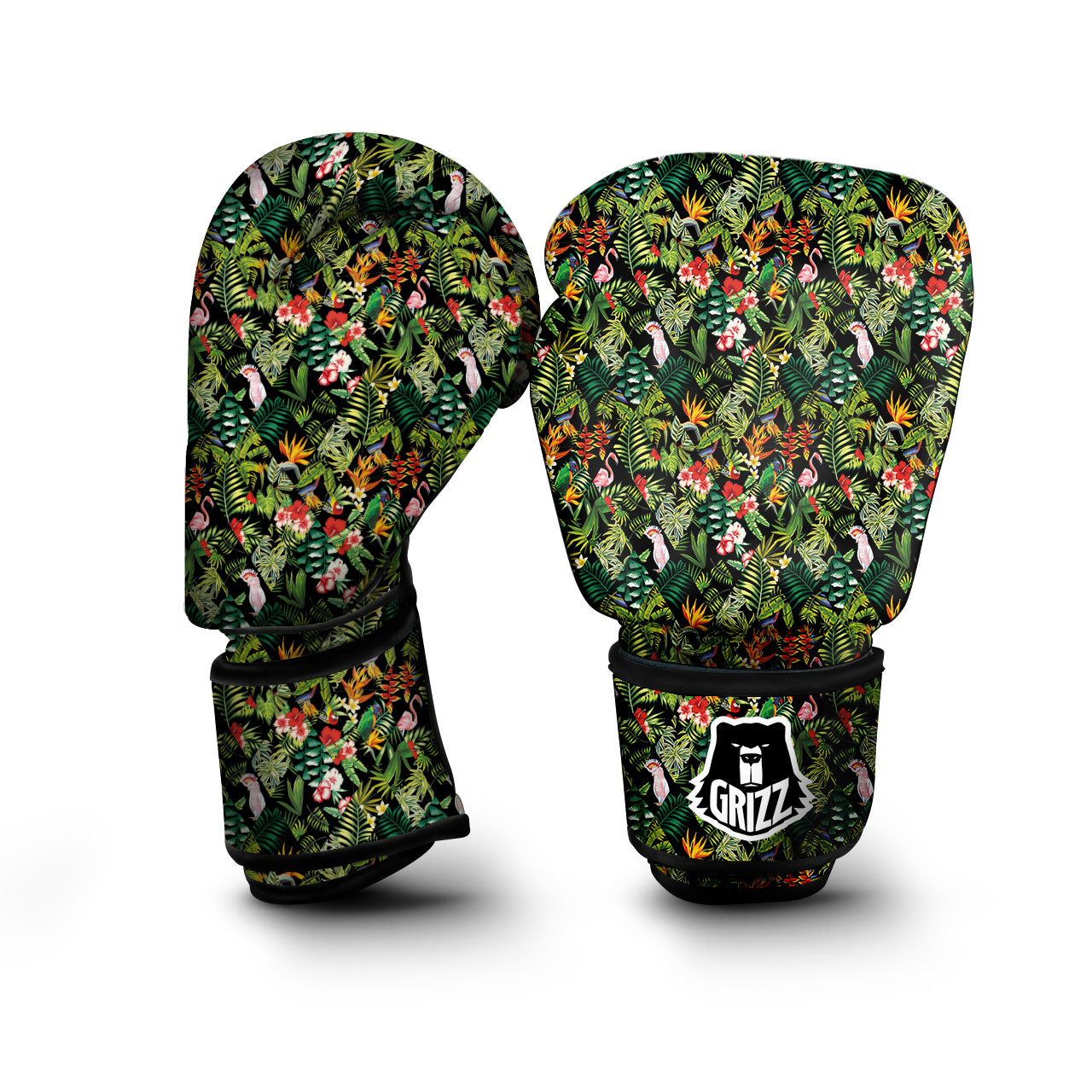 Patchwork Exotic Print Pattern Boxing Gloves-grizzshop