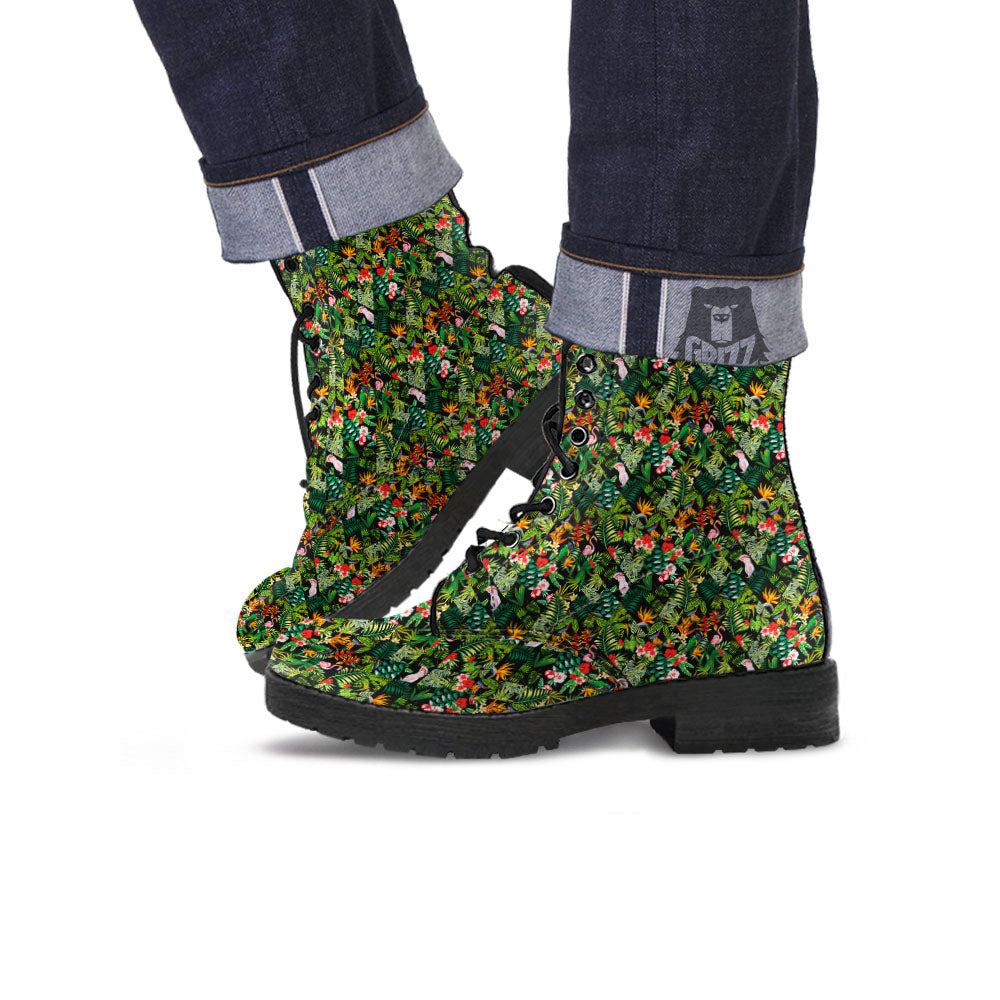 Patchwork Exotic Print Pattern Leather Boots-grizzshop