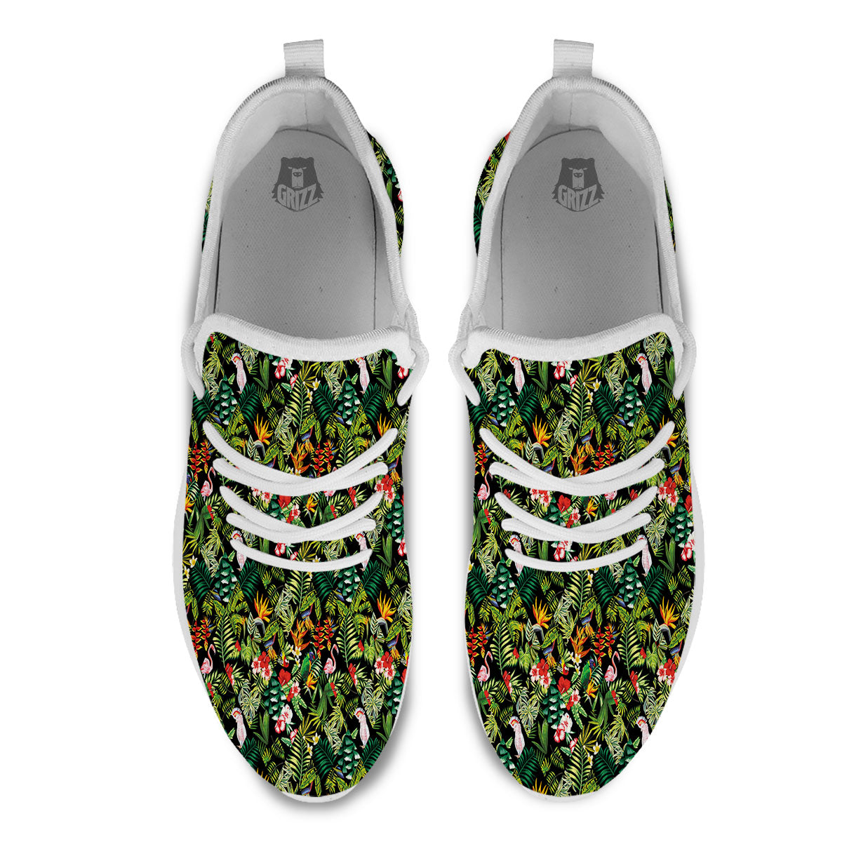 Patchwork Exotic Print Pattern White Athletic Shoes-grizzshop