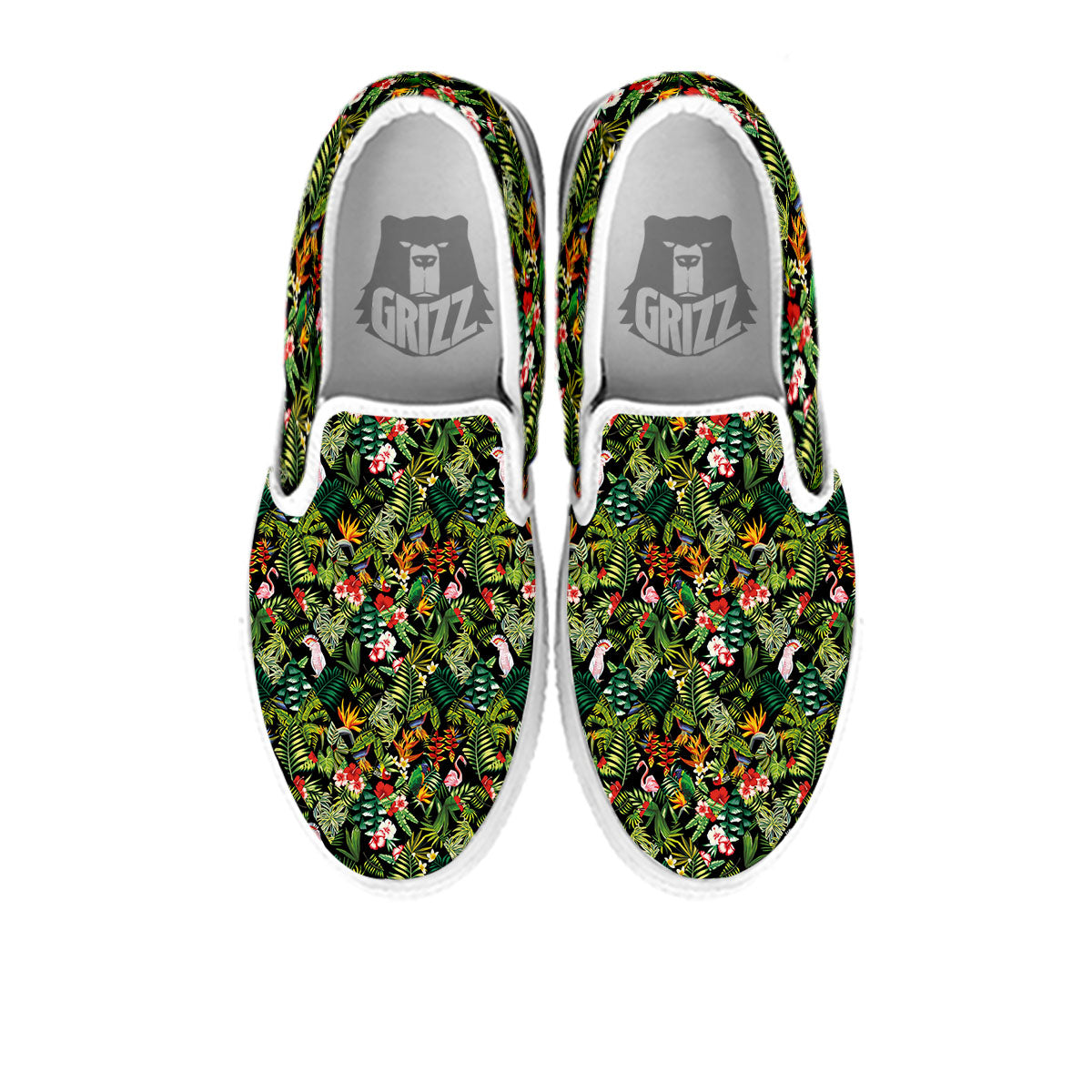 Patchwork Exotic Print Pattern White Slip On Shoes-grizzshop