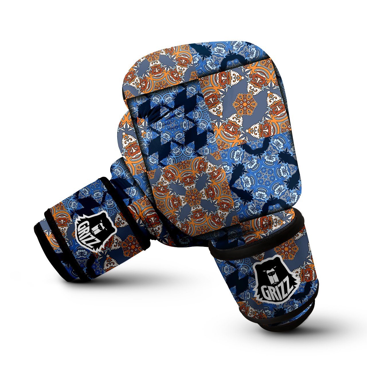Patchwork Floral Vintage Print Pattern Boxing Gloves-grizzshop