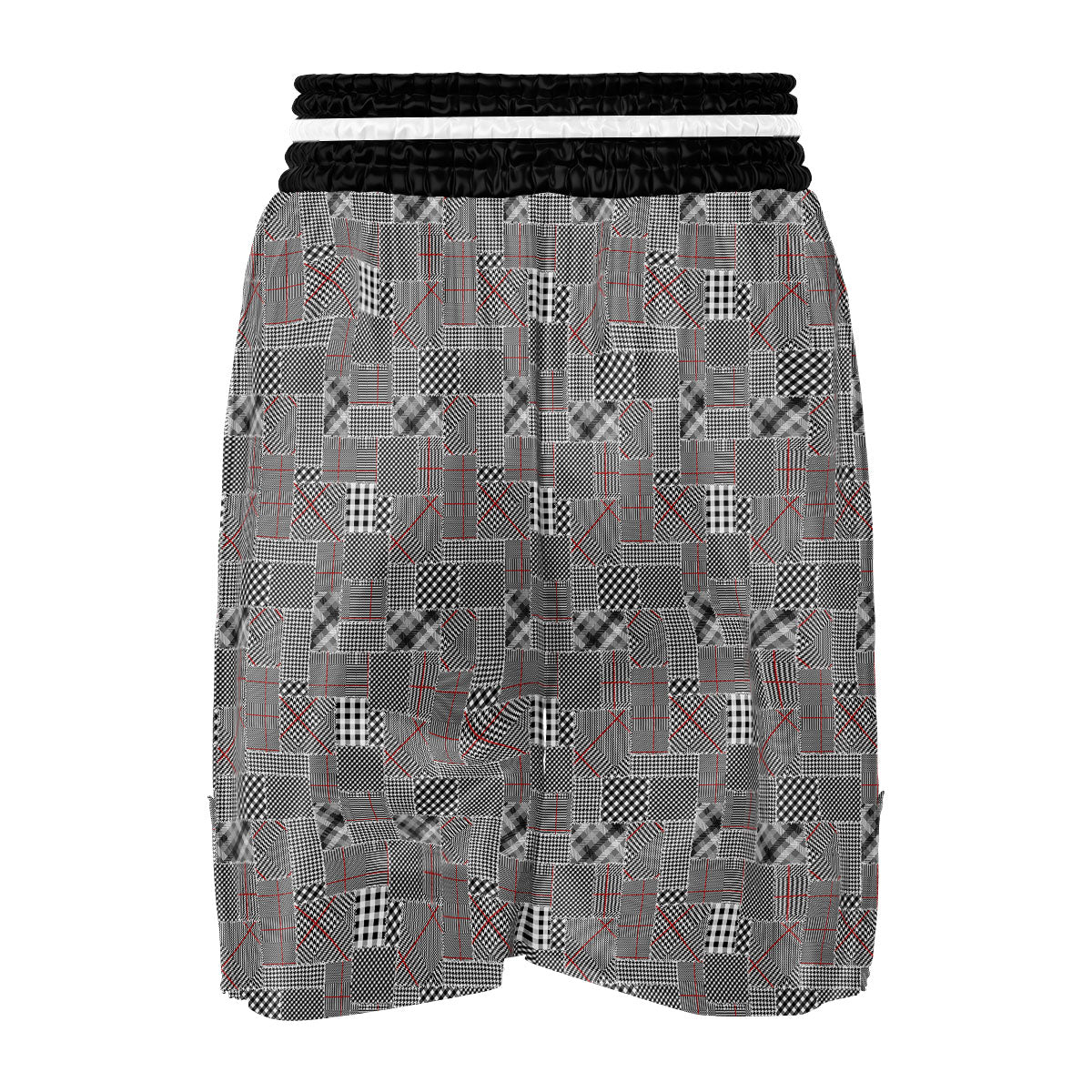 Patchwork Glen Plaid Print Pattern Boxing Shorts-grizzshop