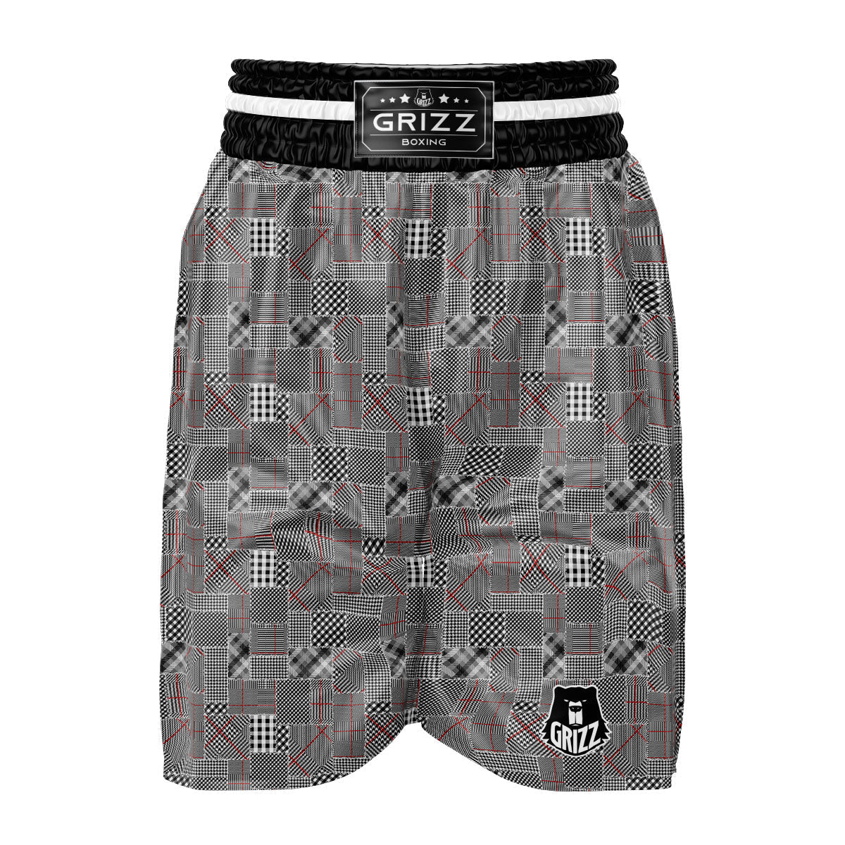 Patchwork Glen Plaid Print Pattern Boxing Shorts-grizzshop