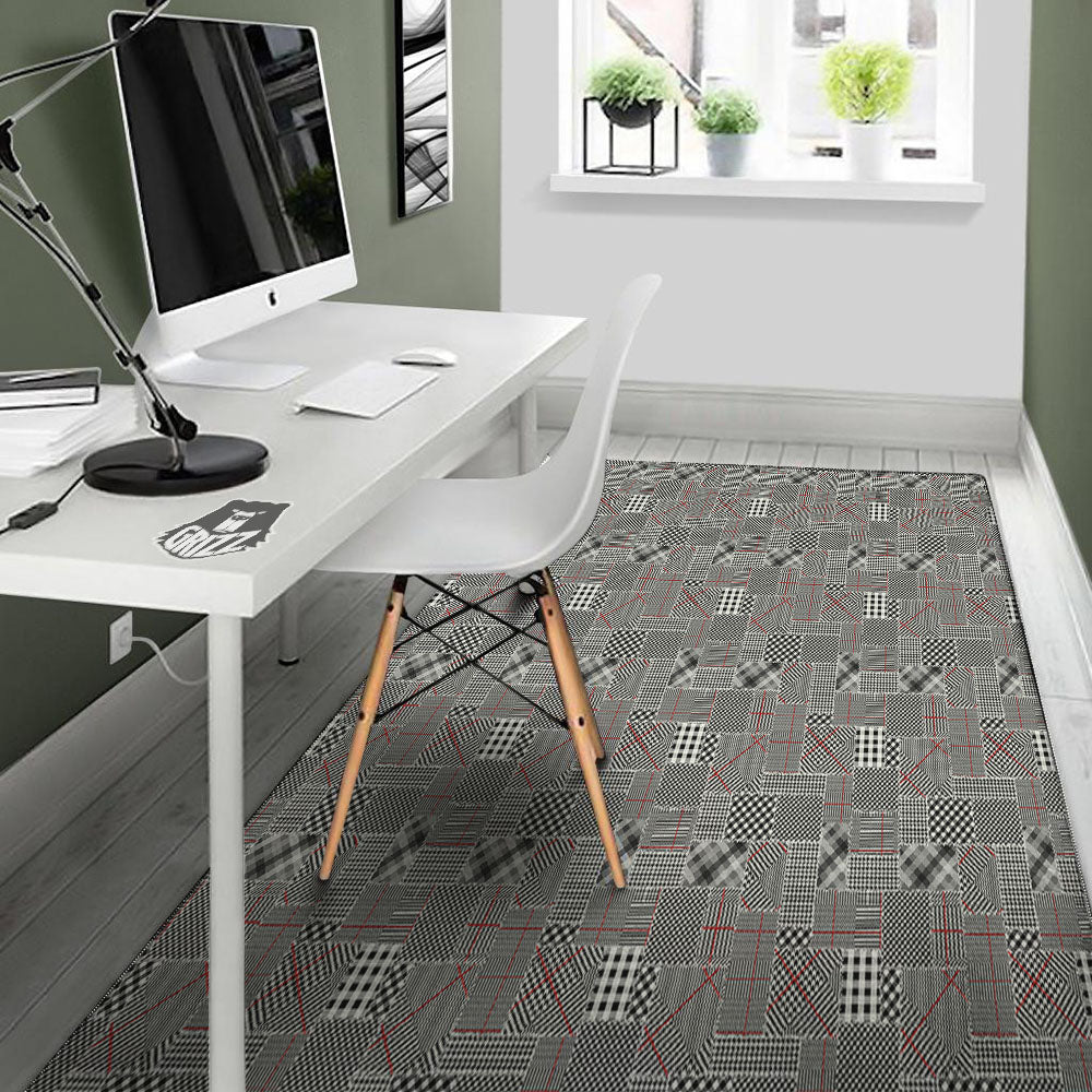 Patchwork Glen Plaid Print Pattern Floor Mat-grizzshop