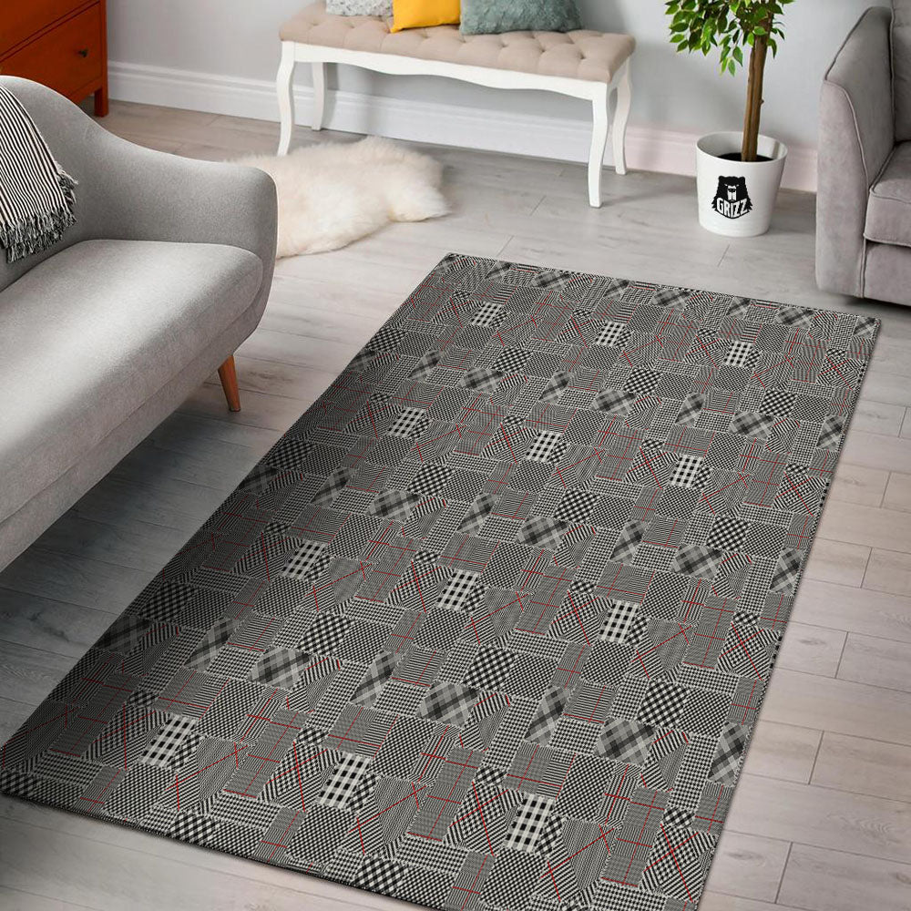 Patchwork Glen Plaid Print Pattern Floor Mat-grizzshop