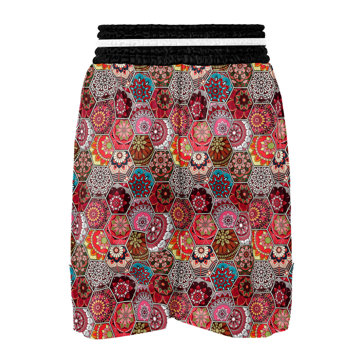 Patchwork Indian Print Pattern Boxing Shorts-grizzshop