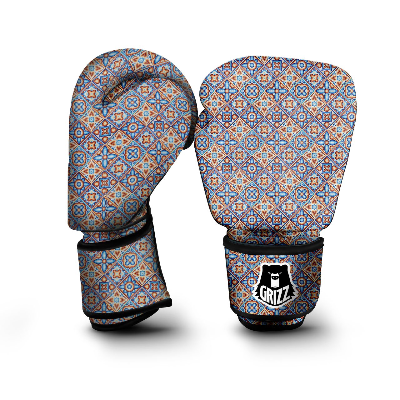 Patchwork Mosaic Print Pattern Boxing Gloves-grizzshop