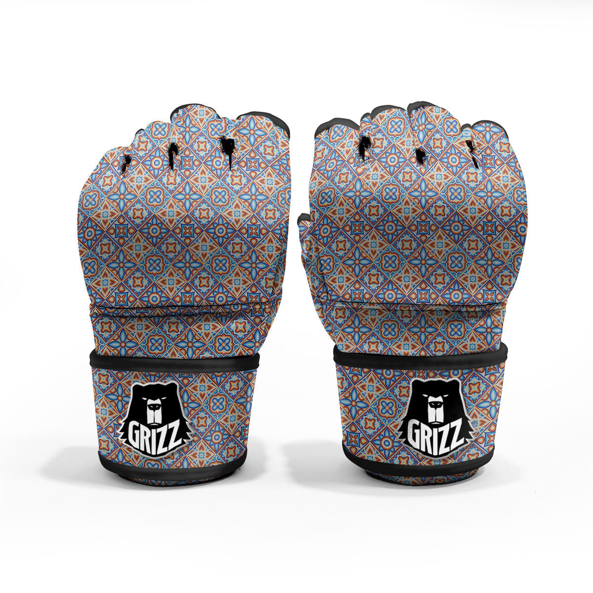 Patchwork Mosaic Print Pattern MMA Gloves-grizzshop