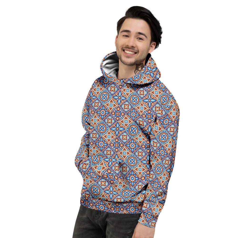 Patchwork Mosaic Print Pattern Men's Hoodie-grizzshop
