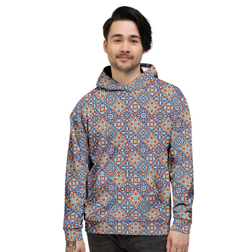 Patchwork Mosaic Print Pattern Men's Hoodie-grizzshop