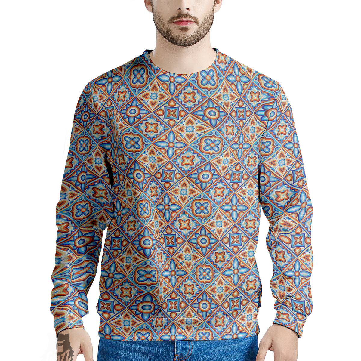 Patchwork Mosaic Print Pattern Men's Sweatshirt-grizzshop