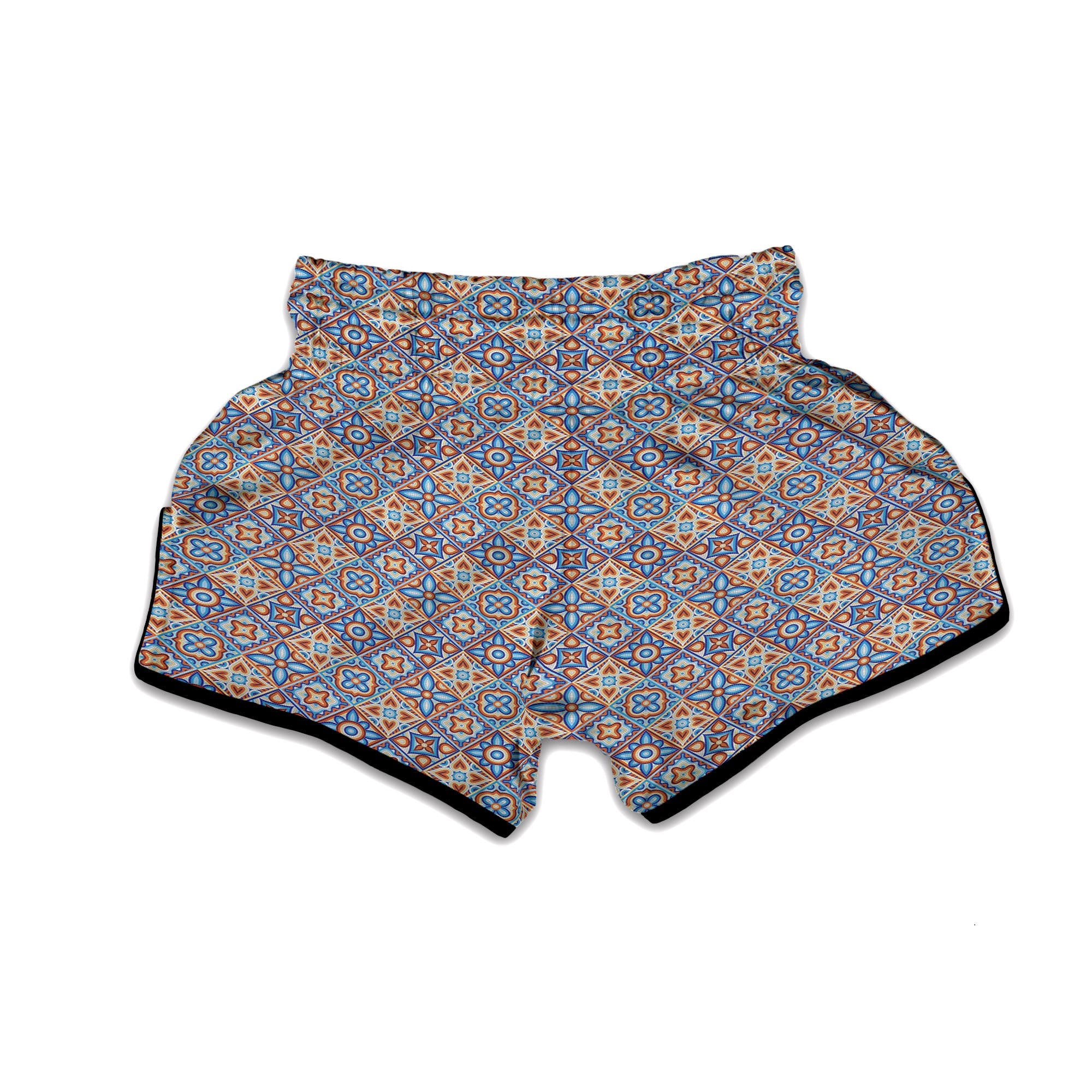 Patchwork Mosaic Print Pattern Muay Thai Boxing Shorts-grizzshop