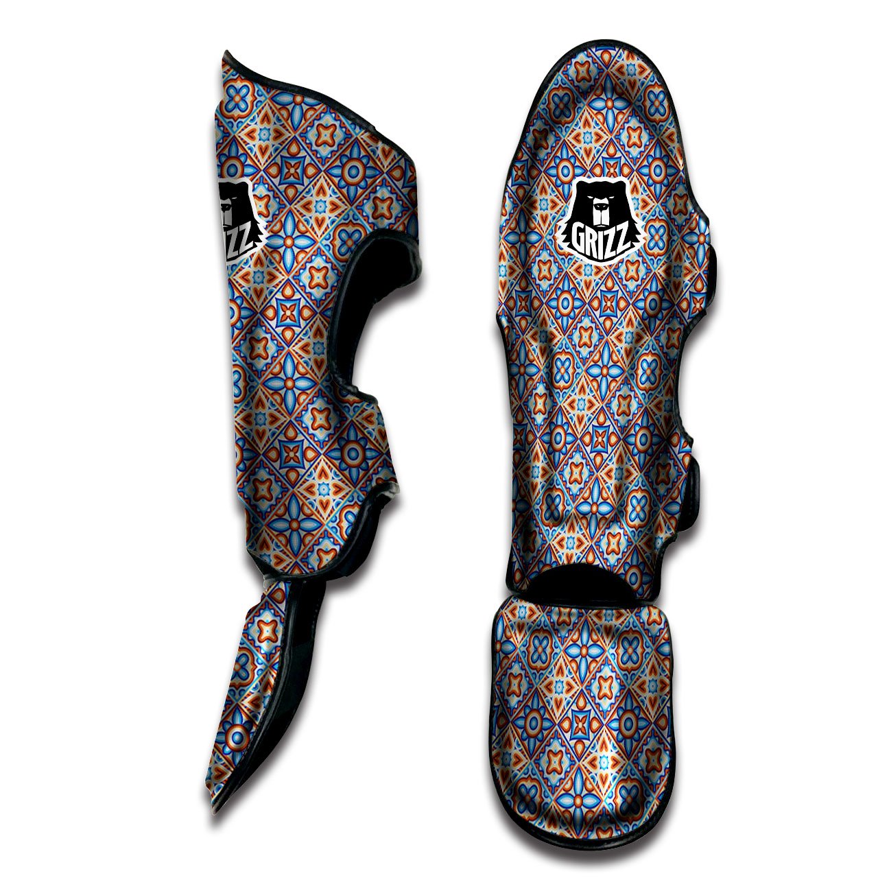 Patchwork Mosaic Print Pattern Muay Thai Shin Guards-grizzshop