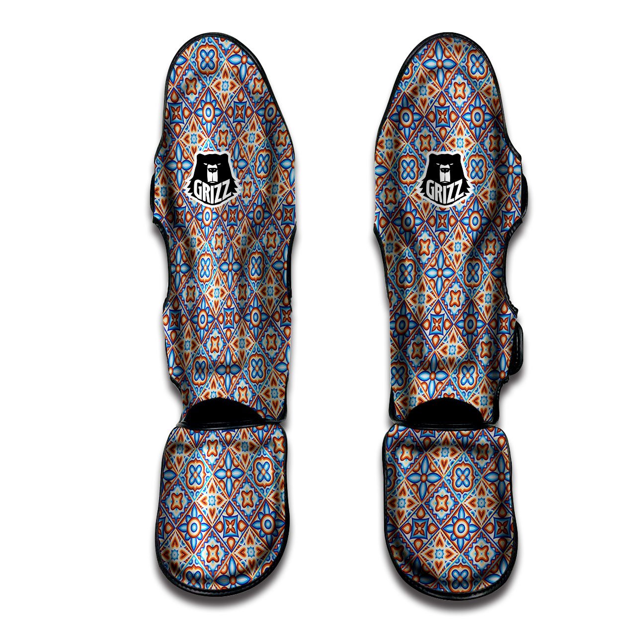 Patchwork Mosaic Print Pattern Muay Thai Shin Guards-grizzshop
