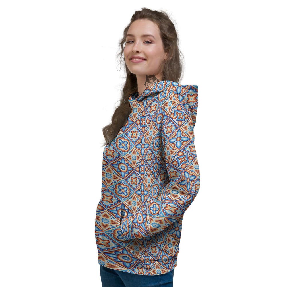 Patchwork Mosaic Print Pattern Women's Hoodie-grizzshop