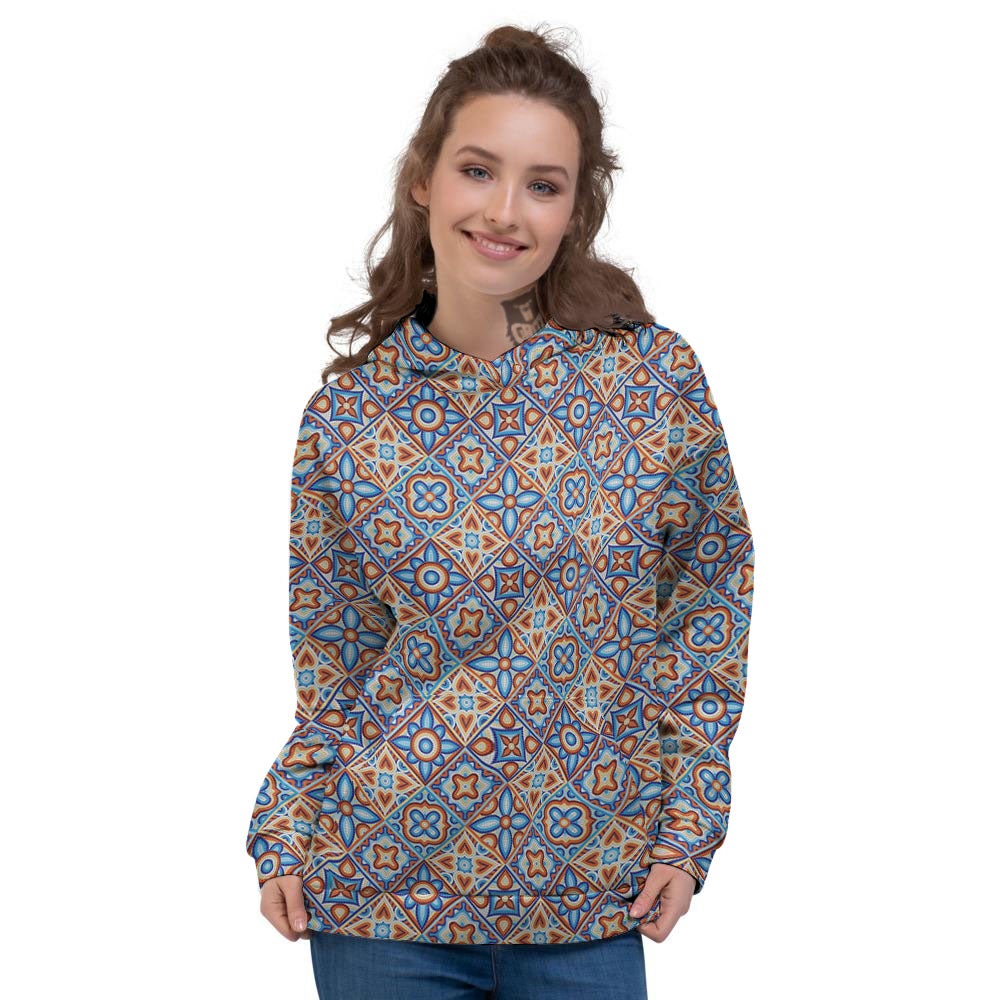 Patchwork Mosaic Print Pattern Women's Hoodie-grizzshop