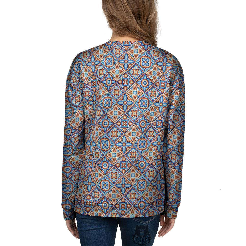 Patchwork Mosaic Print Pattern Women's Sweatshirt-grizzshop