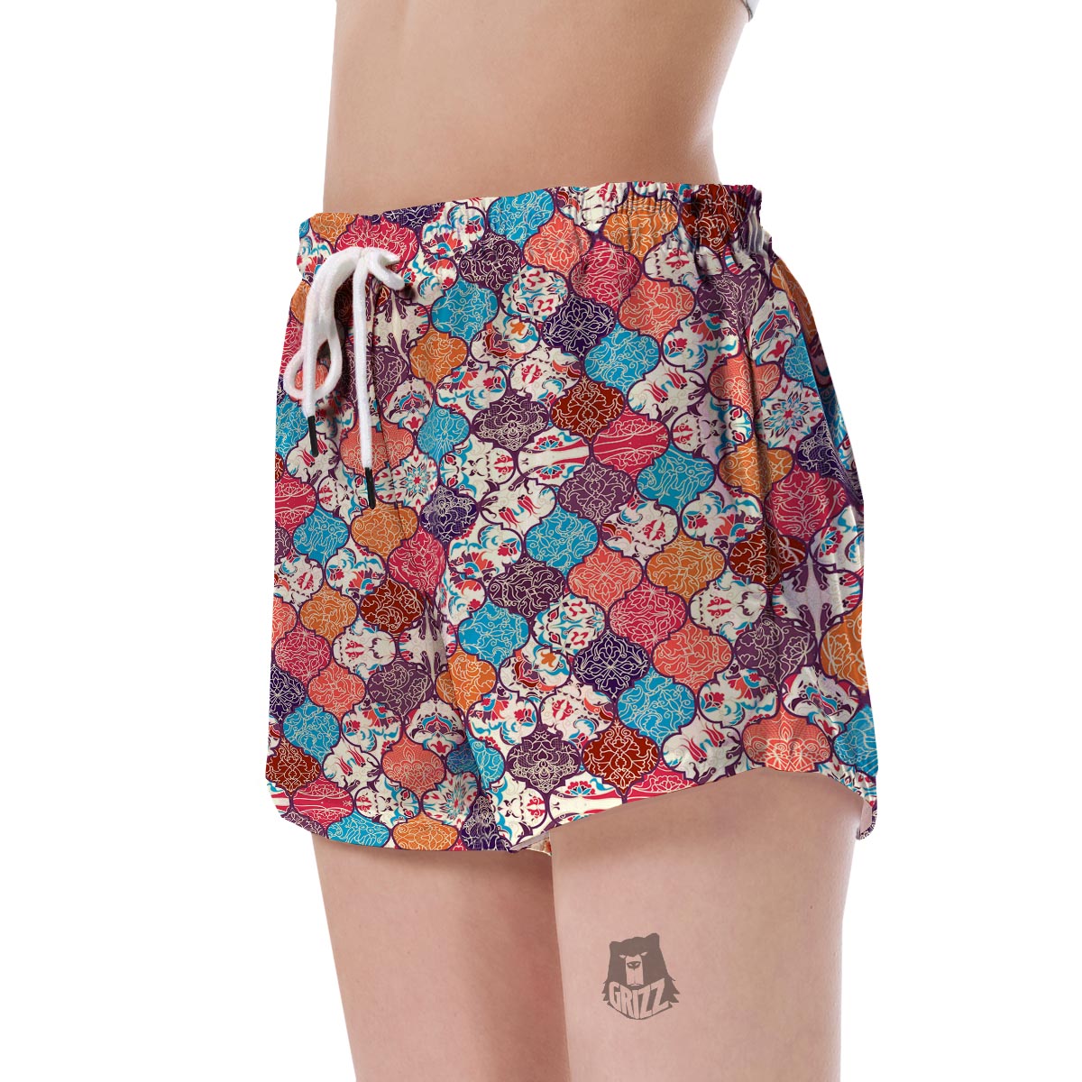 Patchwork Pattern Print Women's Shorts-grizzshop