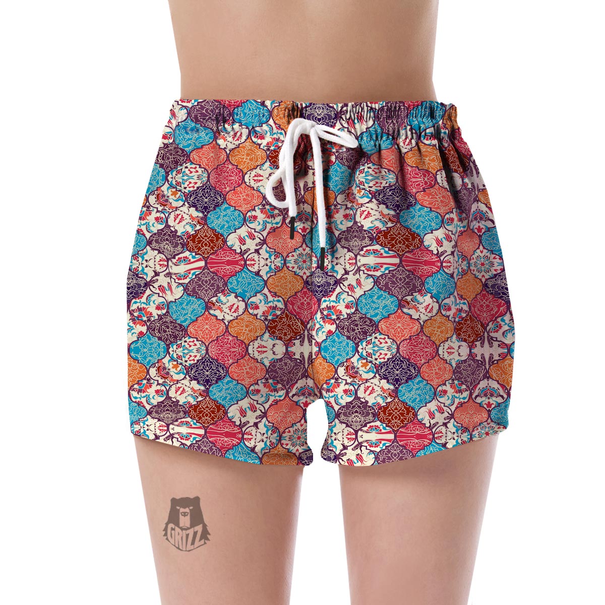 Patchwork Pattern Print Women's Shorts-grizzshop
