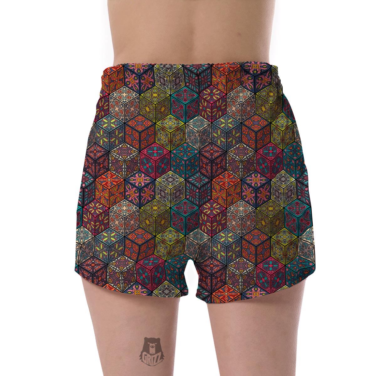 Patchwork Print Pattern Women's Shorts-grizzshop