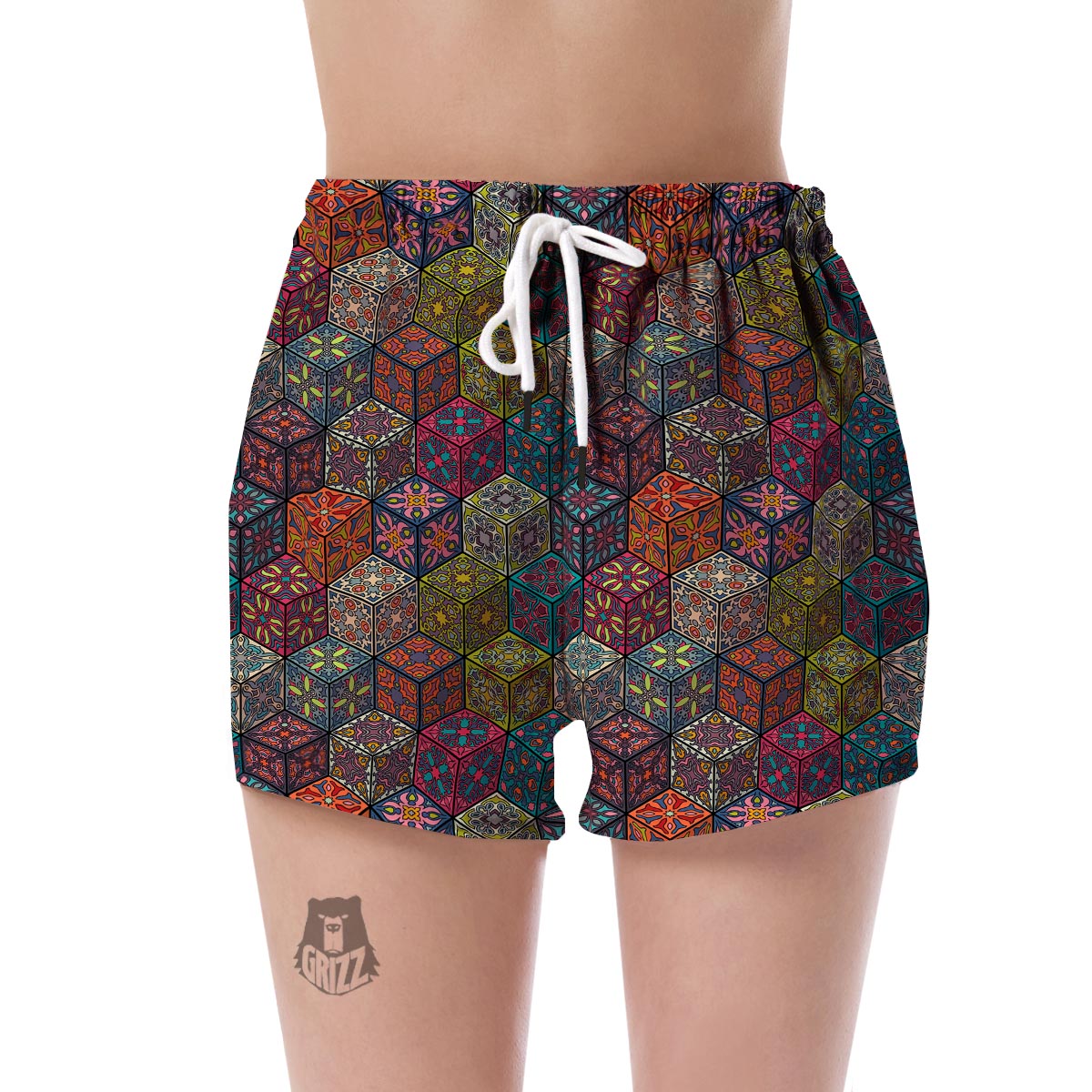 Patchwork Print Pattern Women's Shorts-grizzshop