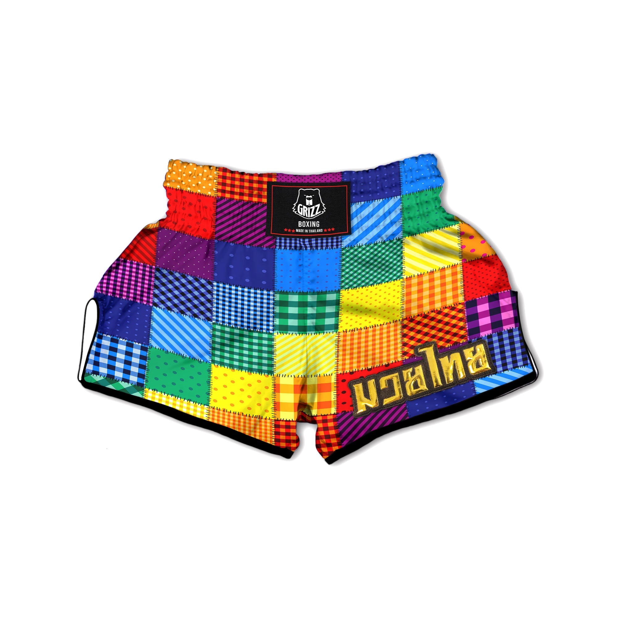 Patchwork Rainbow Print Pattern Muay Thai Boxing Shorts-grizzshop