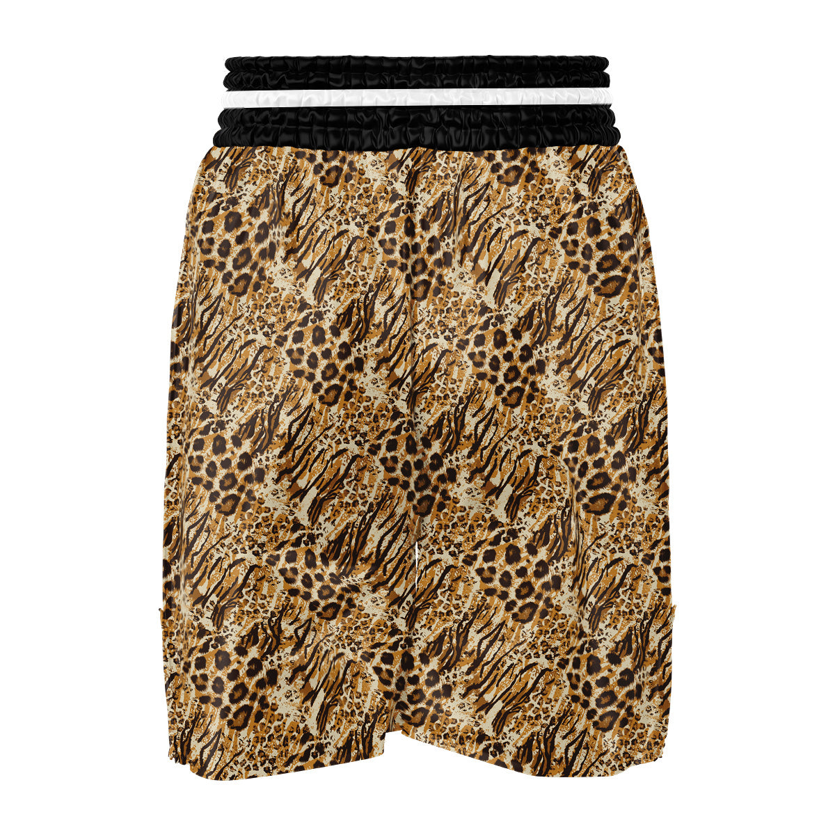 Patchwork Tiger Skin Print Pattern Boxing Shorts-grizzshop