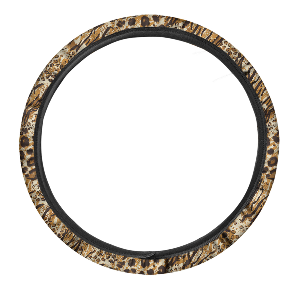 Patchwork Tiger Skin Print Pattern Car Steering Wheel Cover-grizzshop